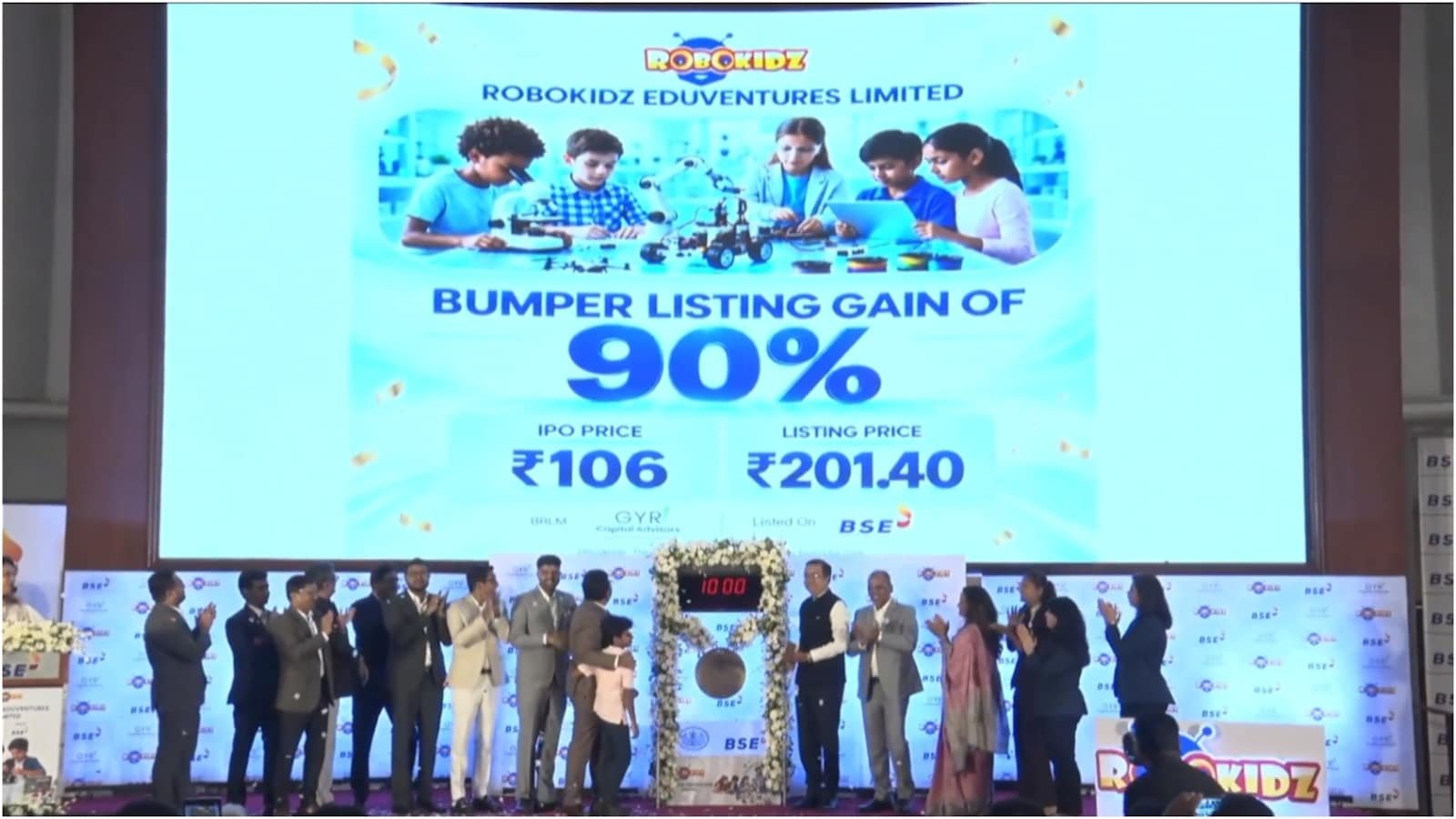 Blockbuster debut! Robokidz Eduventures SME shares hit upper circuit after 90% IPO listing gains